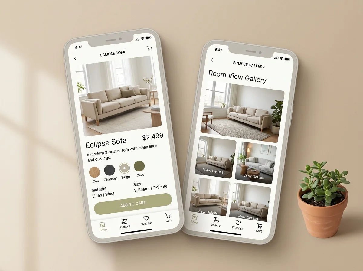 Furniture Store App – mobile web application UI design